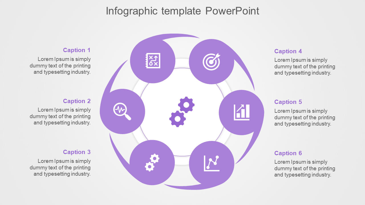 Attractive Infographic Template PowerPoint In Purple Color